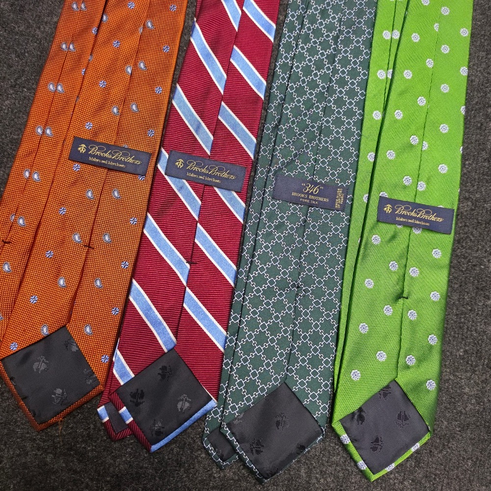 Brooks Brothers Silk Tie Lot 4 Paisley Repp Stripe Geometric Floral Neckties